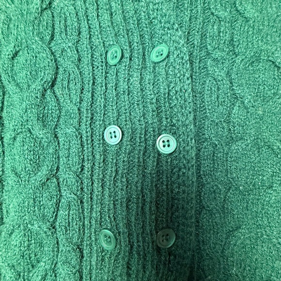 Vintage CT Crew Womens Medium Green Sweater Vest Shirt 100% Shetland Wool‎ 90s - Picture 2 of 7